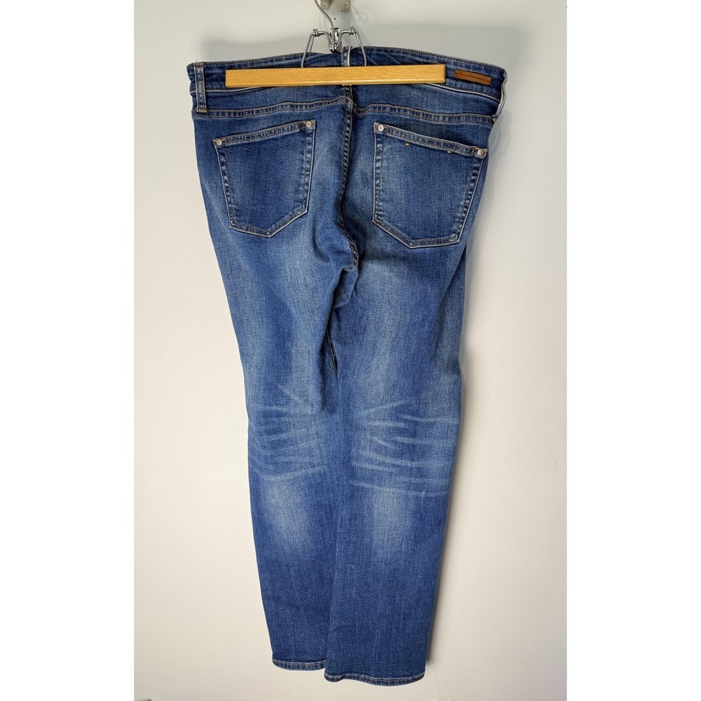 Anthropologie Pilcro Womens Blue Patched Whiskering Denim Parallel Jeans 32 - Picture 6 of 11